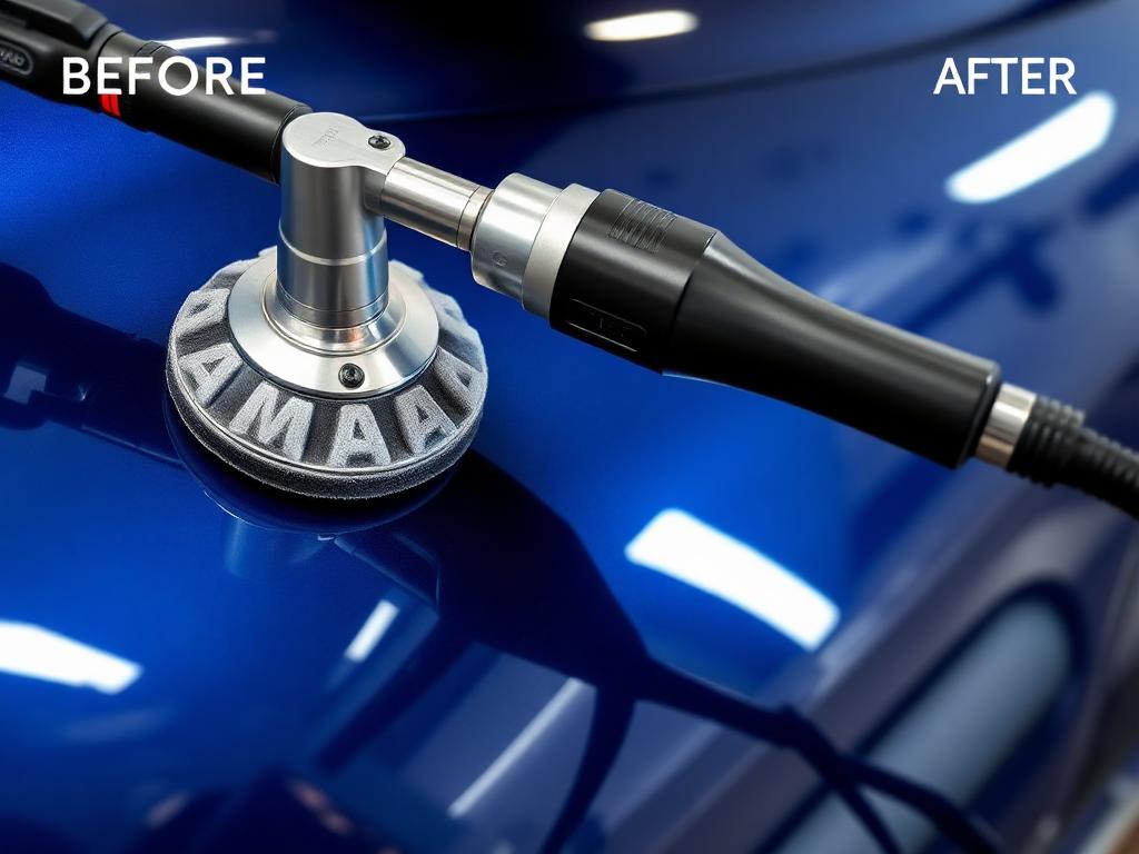 Paint correction before and after at Duarte's Detailing